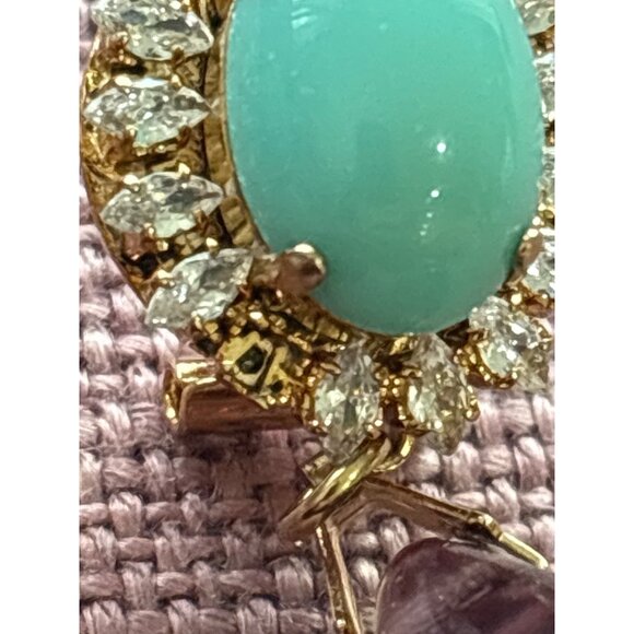 Anton Heunis Omega Clasp Oval Drop Earrings in Light Blue Purple Gold New Womens - Picture 5 of 7